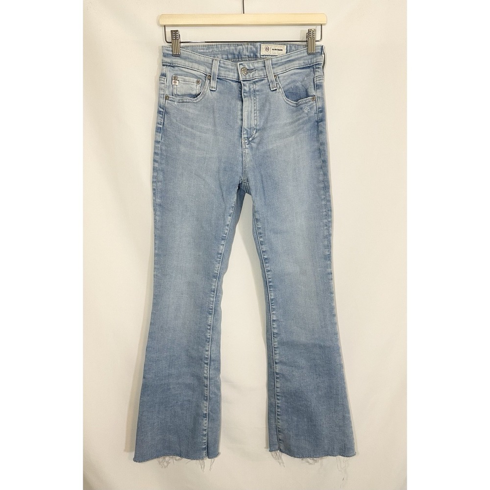 Adriano Goldschmied AG Women's 27 Farrah Bootcut Light Wash Raw Hem Jeans Denim